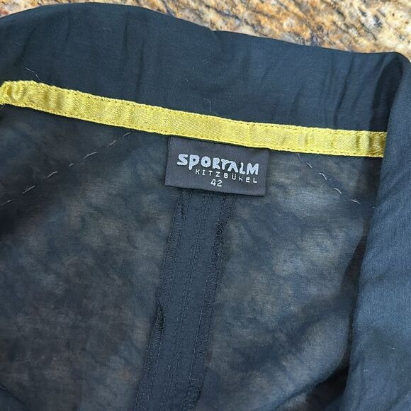 Sportalm Kitzbuhel Black Cotton Silk Blend Embellished Button Down Shirt Size M - Picture 6 of 11